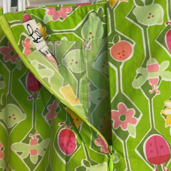 Vintage Lilly Pulitzer Women's Green Floral Print Skort, Size 4 - Picture 4 of 5